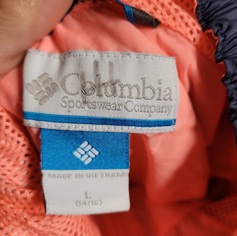 Columbia Kids' Navy Blue Jacket with Pink Accents